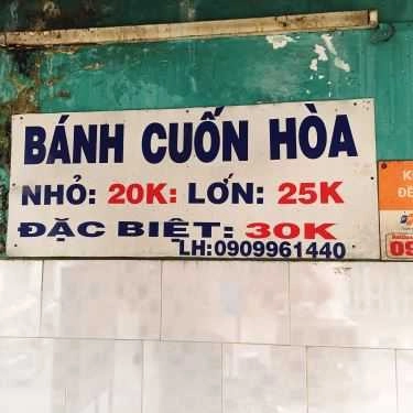 Thực đơn- Ăn vặt Bánh Cuốn Hòa - Phùng Văn Cung