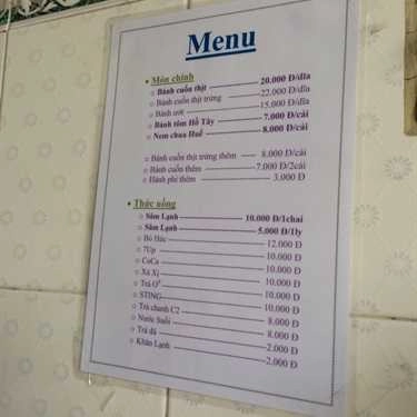 Thực đơn- Ăn vặt Bánh Cuốn Lan Hạnh