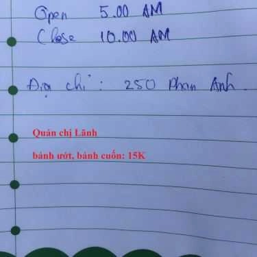 Tổng hợp- Ăn vặt Chị Lãnh - Bánh Cuốn & Bánh Ướt