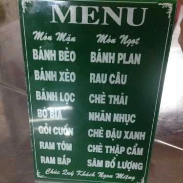 Thực đơn- Ăn vặt Bánh Flan & Bánh Bèo - Chợ Hạnh Thông Tây