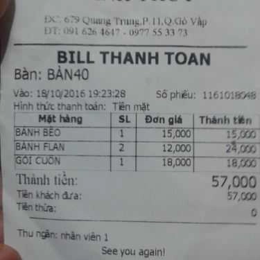 Thực đơn- Ăn vặt Bánh Flan & Bánh Bèo - Chợ Hạnh Thông Tây