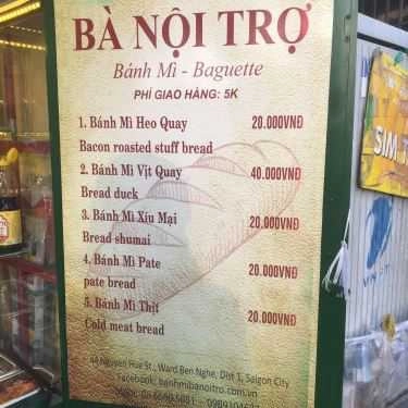 Thực đơn- Ăn vặt Bánh Mì Bà Nội Trợ