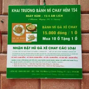 Thực đơn- Quán Ăn Bánh Mì Chay Hẻm 154