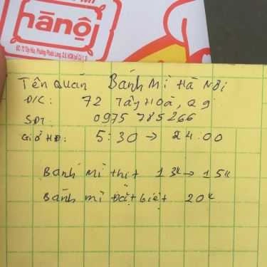 Tổng hợp- Tiệm Bánh Bánh Mì Hà Nội - Tây Hòa