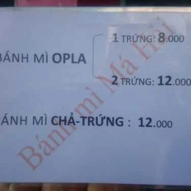 Thực đơn- Ăn vặt Bánh Mì Má Hải - Hòa Bình