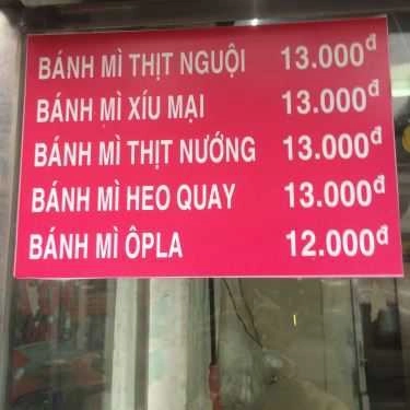 Thực đơn- Tiệm Bánh Lò Bánh Mì Tứ Quý