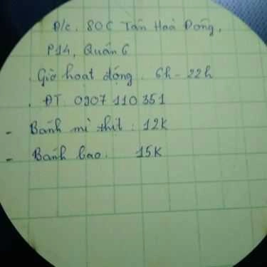Thực đơn- Tiệm Bánh Tuấn Ngọc - Lò Bánh Mì
