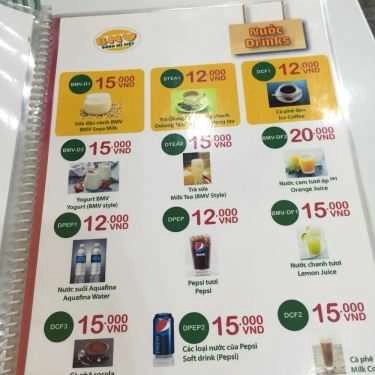 Thực đơn- Tiệm Bánh BMV - Bánh Mì Việt - Cống Quỳnh