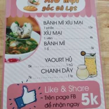 Thực đơn- Ăn vặt Bánh Mì Xíu Mại Gốc Đà Lạt
