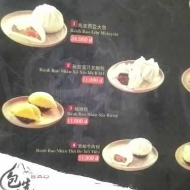 Thực đơn- Tiệm Bánh Mr. Bao - Fastfood