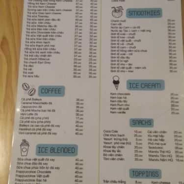 Thực đơn- Kitea - Milk Tea, Smoothies & Coffee
