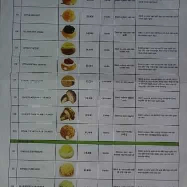Thực đơn- Tiệm Bánh Bánh Su Kem Chewy Junior - Trần Bình Trọng