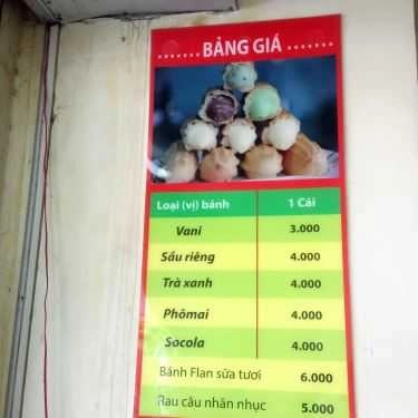 Thực đơn- Tiệm Bánh Bánh Su Kem Khánh Nguyên - Hoàng Văn Thụ