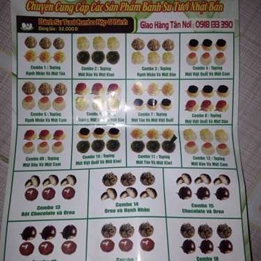 Thực đơn- Tiệm Bánh Bánh Su Tươi Nhật Bản - Lê Quang Định