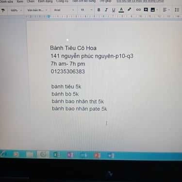 Thực đơn- Ăn vặt Bánh Tiêu Tân Định