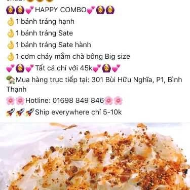 Thực đơn- Ăn vặt Bánh Tráng Hạnh Pi Péo