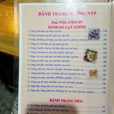 Thực đơn- Ăn vặt Bánh Tráng Nướng Đà Lạt NTP Bình Thạnh