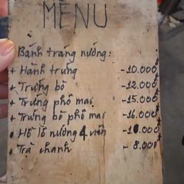 Thực đơn- Ăn vặt Bánh Tráng Nướng - Đường Số 1