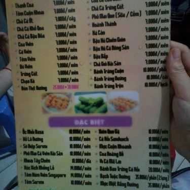 Thực đơn- Bánh Tráng, BúnThịt Nướng & Ăn Vặt - Bắc Hải