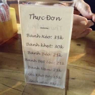 Thực đơn- Ăn vặt Bánh Xèo Bánh Khọt - Big C Gò Vấp