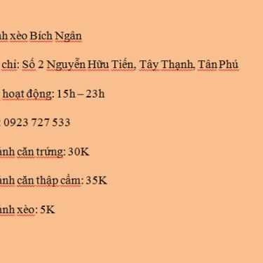 Tổng hợp- Ăn vặt Bánh Xèo Bích Ngân