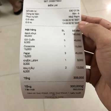 Thực đơn- Ăn vặt Thanh Phương - Bánh Xèo & Bánh Khọt Miền Tây - Hoàng Hoa Thám