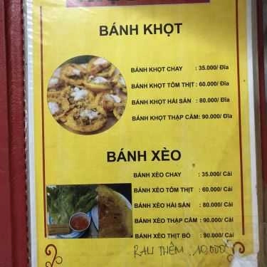 Thực đơn- Ăn vặt Thanh Phương - Bánh Xèo & Bánh Khọt Miền Tây - Hoàng Hoa Thám