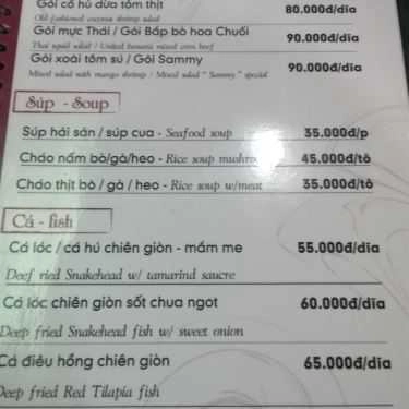 Thực đơn- Ăn vặt Bánh Xèo Sammy