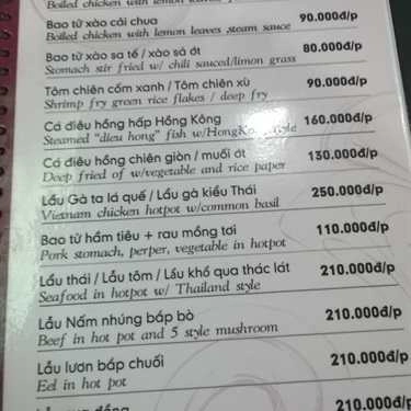 Thực đơn- Ăn vặt Bánh Xèo Sammy