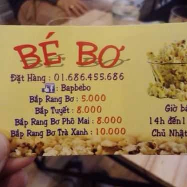 Thực đơn- Ăn vặt Bắp Rang Bé Bơ