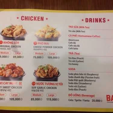 Thực đơn- Ăn vặt Basax - Chicken & Korean Food - E Mart Gò Vấp