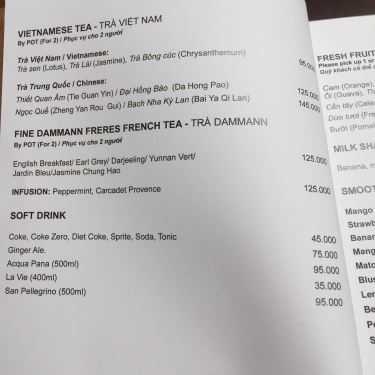 Thực đơn- Bason Cafe - The Myst Dong Khoi Hotel
