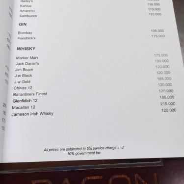Thực đơn- Bason Cafe - The Myst Dong Khoi Hotel