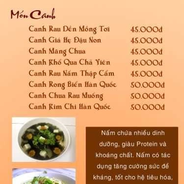 Thực đơn- Quán Ăn Bát Nhã - Ẩm Thực Chay