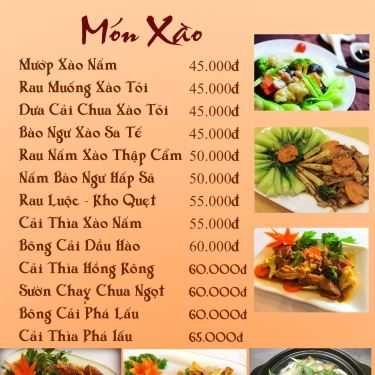 Thực đơn- Quán Ăn Bát Nhã - Ẩm Thực Chay