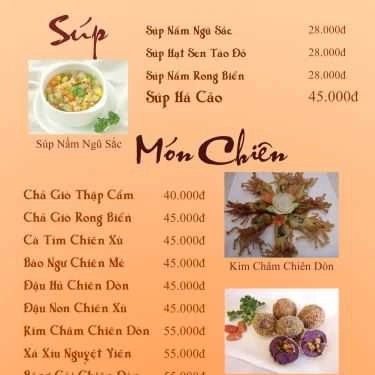 Thực đơn- Quán Ăn Bát Nhã Ba La Mật - Ẩm Thực Chay