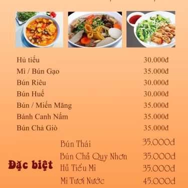 Thực đơn- Quán Ăn Bát Nhã Ba La Mật - Ẩm Thực Chay