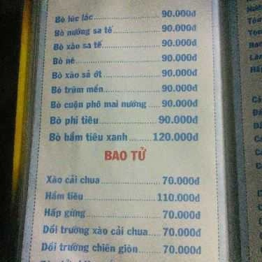 Thực đơn- Quán Nhậu Bảy Nuôi - Thỏ 9 Món & Hải Sản Tươi Sống