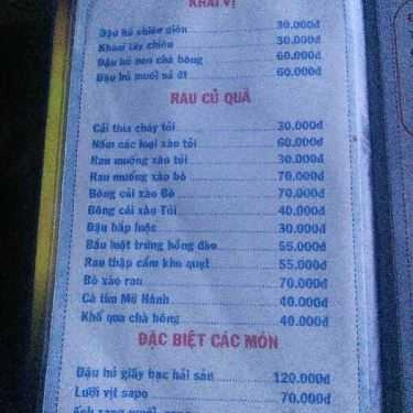Thực đơn- Quán Nhậu Bảy Nuôi - Thỏ 9 Món & Hải Sản Tươi Sống