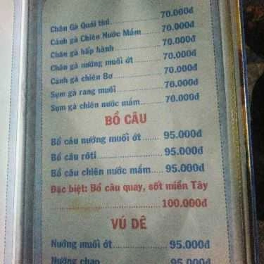 Thực đơn- Quán Nhậu Bảy Nuôi - Thỏ 9 Món & Hải Sản Tươi Sống