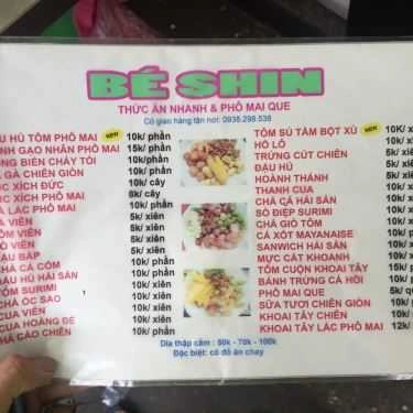 Thực đơn- Ăn vặt Bé Shin - Thức Ăn Nhanh & Phô Mai Que