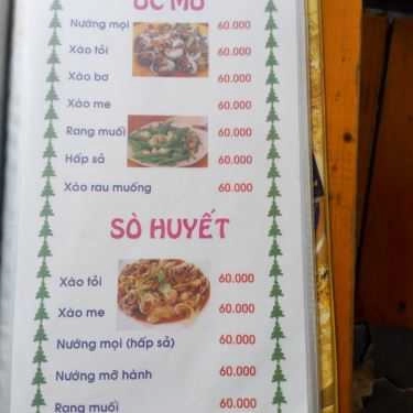 Thực đơn- Quán Nhậu Bê Thui & Hải Sản Bình Dân