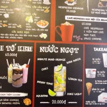 Thực đơn- Cafe Bellany Ice Cream - Vincom Mega Mall Thảo Điền