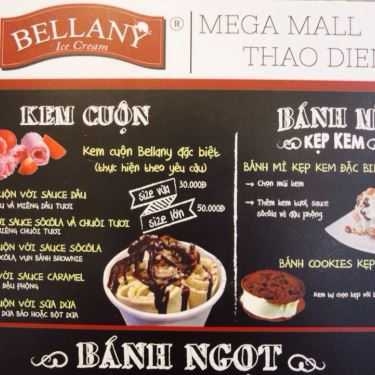 Thực đơn- Cafe Bellany Ice Cream - Vincom Mega Mall Thảo Điền