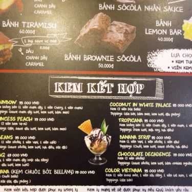 Thực đơn- Cafe Bellany Ice Cream - Vincom Mega Mall Thảo Điền
