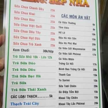 Thực đơn- Ăn vặt Bếp Nhà - Sữa Chua Trái Cây & Sữa Chua Hạt Đác