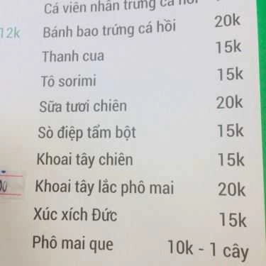 Thực đơn- Ăn vặt Bếp Nhà - Sữa Chua Trái Cây & Sữa Chua Hạt Đác