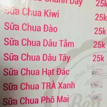 Thực đơn- Ăn vặt Bếp Nhà - Sữa Chua Trái Cây & Sữa Chua Hạt Đác