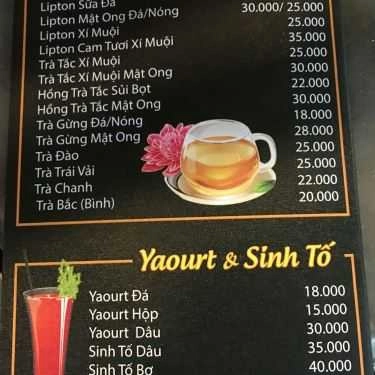 Thực đơn- Bi Coffee - Vành Đai Trong