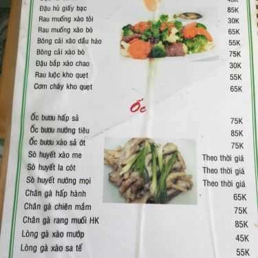 Thực đơn- Quán Nhậu 99 - Hải Sản & Lẩu Gà